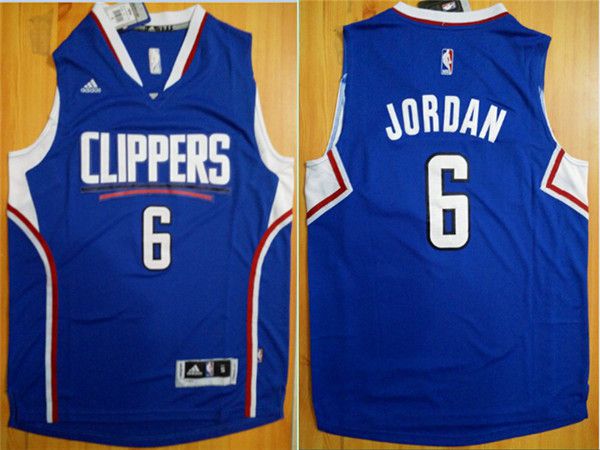 Men Los Angeles Clippers 6 Jordan Blue Adidas NBA Jerseys